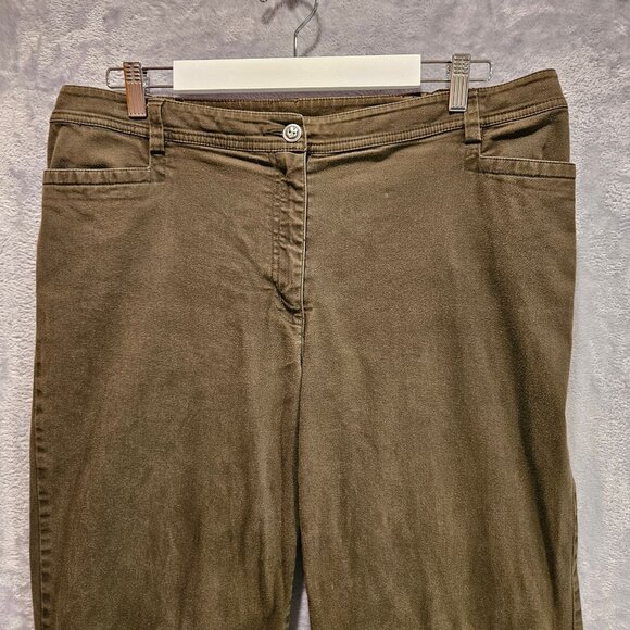 Additions by Chico's Brown Pants Womens Waist 36 Inseam Rise Side Elastic Slacks - Picture 4 of 12